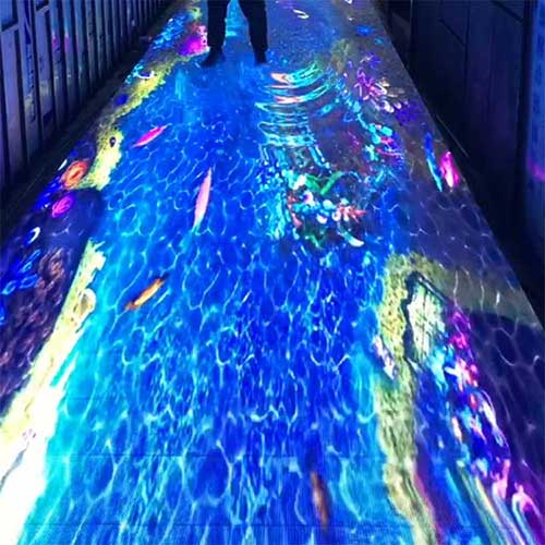 Water ripple fish gallery LED interactiv