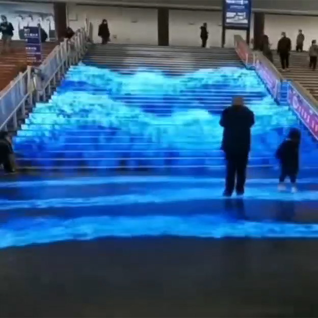 Staircase interactive LED floor display 