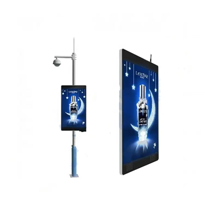 Outdoor street light pole LED display