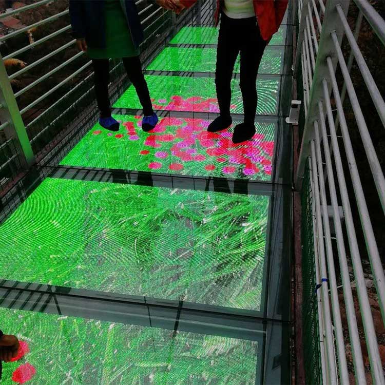 LED glass walkway interactive display sc