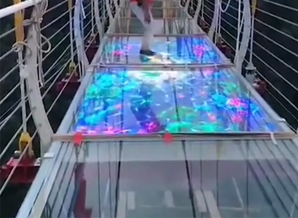 LED glass walkway interactive display screen